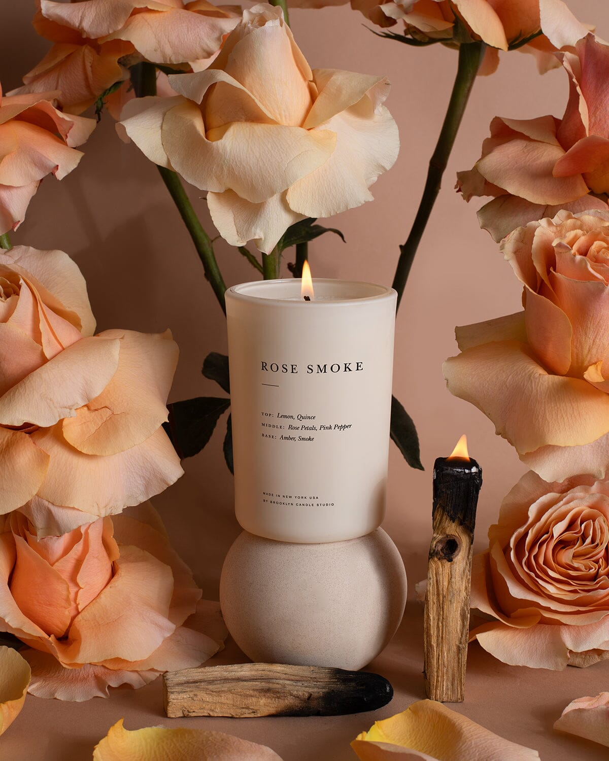 Limited Edition Rose Smoke Candle Limited Edition Brooklyn Candle Studio 